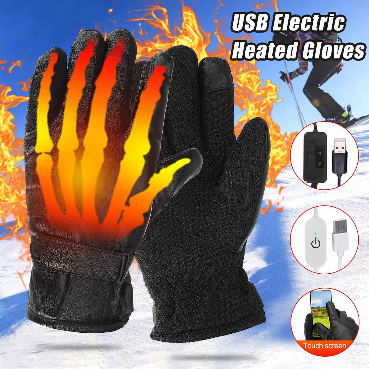 Motorcycle Gloves Electric Heated G..